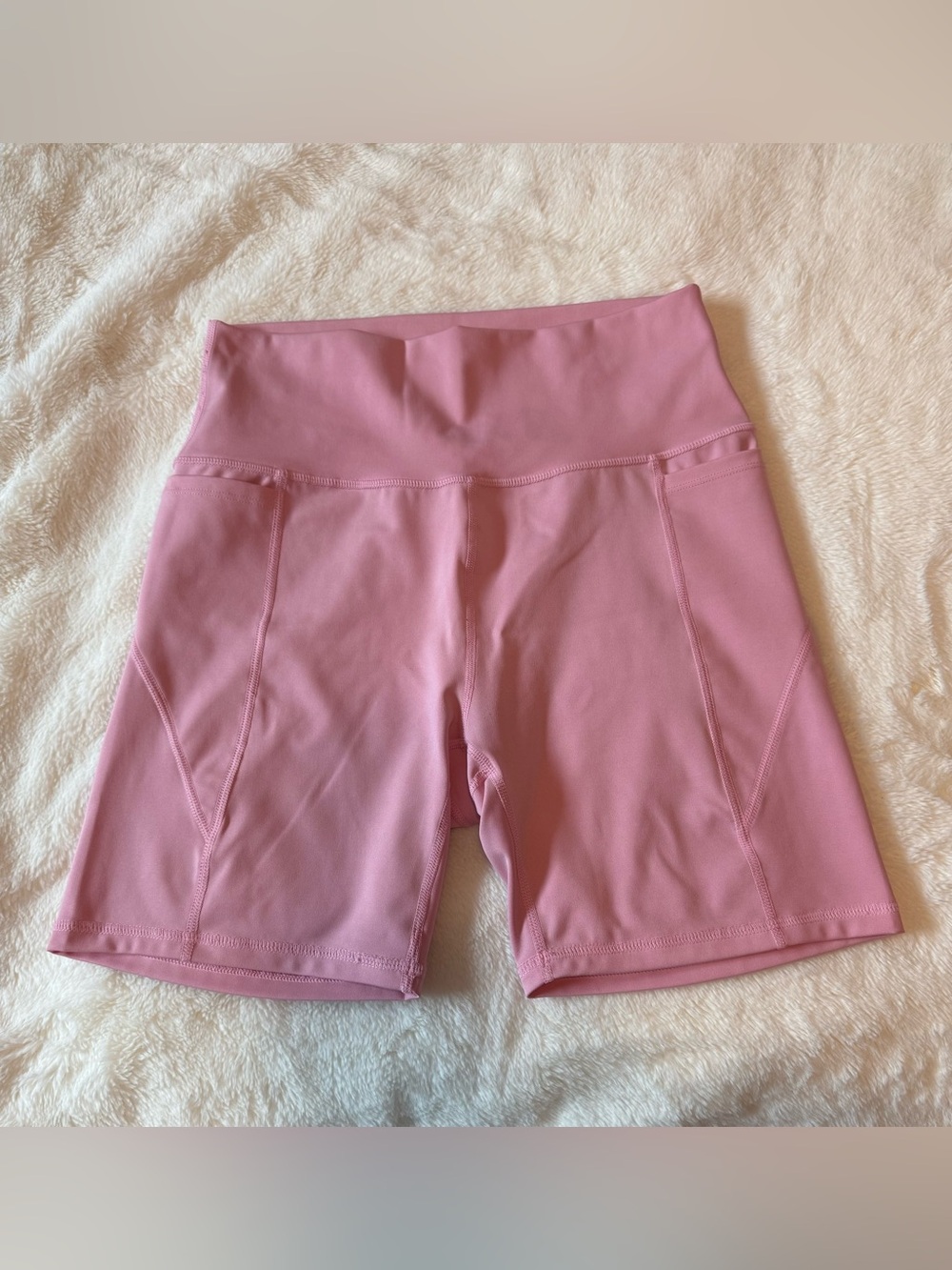 Love Tree High-Waist Pink Active Bike Shorts, Size M